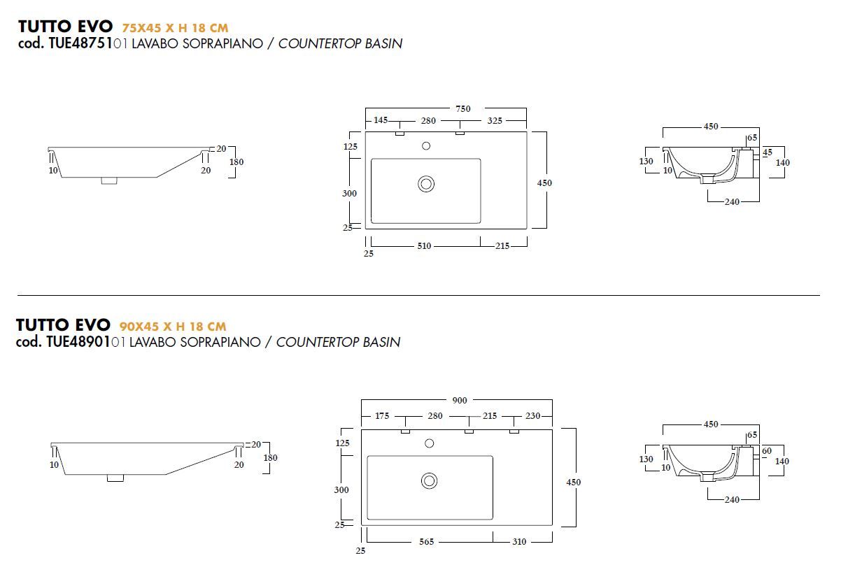 Керамическая раковина для ванной комнаты с столешницей Olympia Ceramica TUTTO EVO ARCH-00027398 - Вид №6