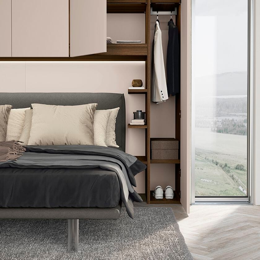 Двуспальная кровать из ткани с мягким изголовьем Febal Casa HUG ARCH-00051973 - Вид №4