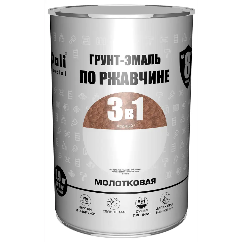 Грунт-эмаль 3 в 1 Dali молотковая медная 0.9 кг 83372533 STLM-0040618 - Вид №1