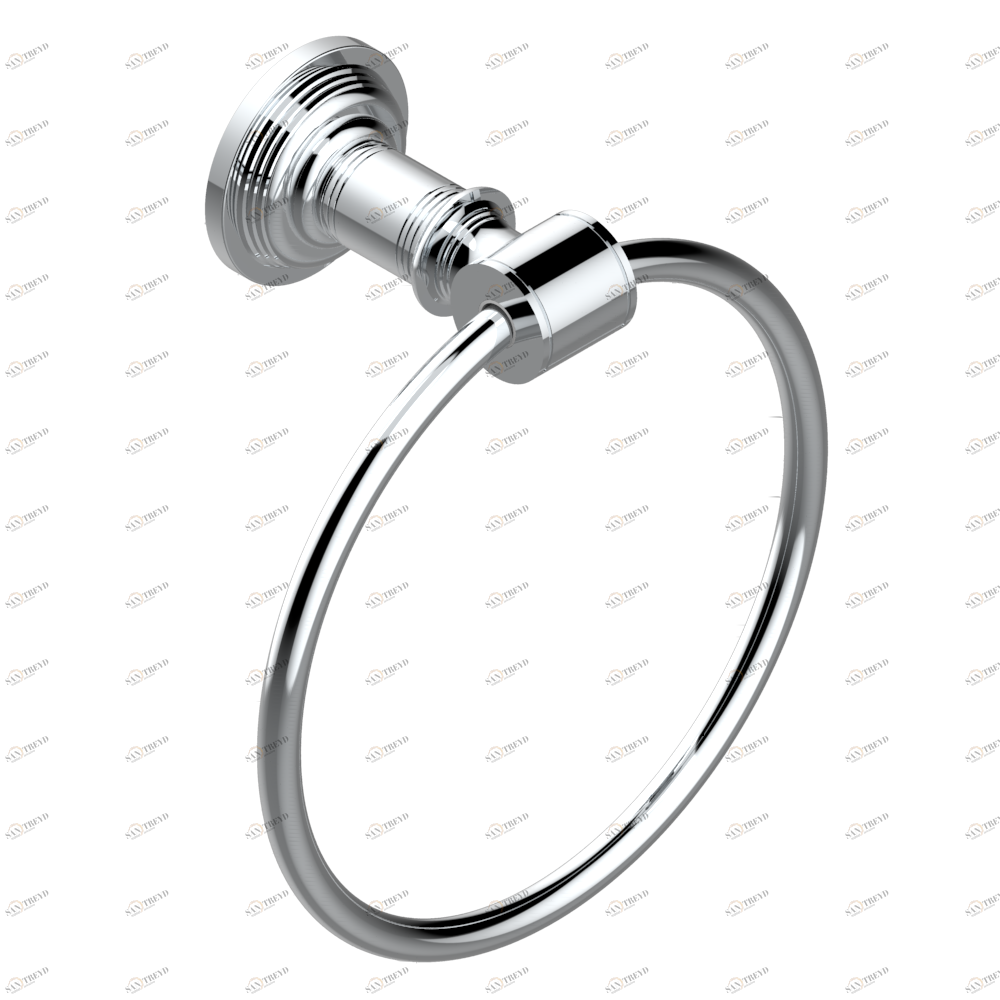 U9C-504N Полотенцедержатель-кольцо-Ø 180 мм одинарное Thg-paris West coast с ручками-крестиками с гильошем Хром U9C-504N CAT.A