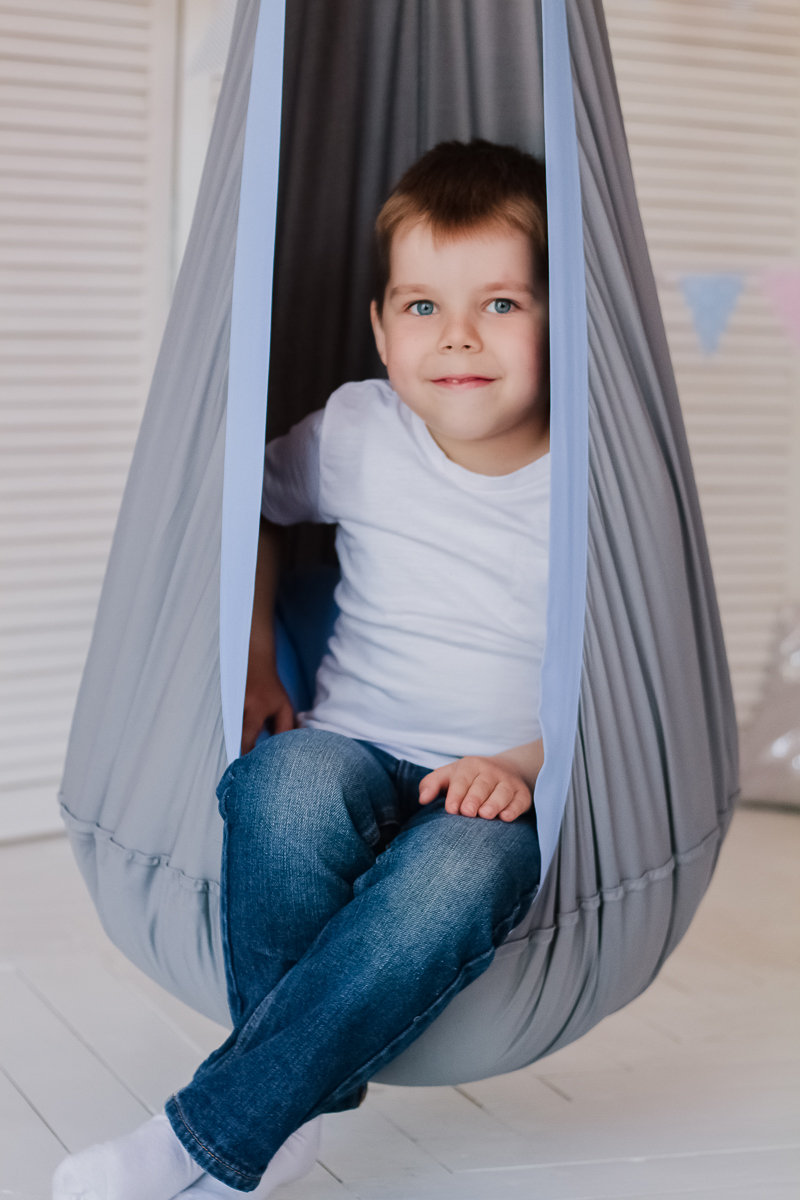 Подвесное кресло-кокон серо-голубое ПОКАЧАЙКА  326711 Серый Santreyd  - Вид №2