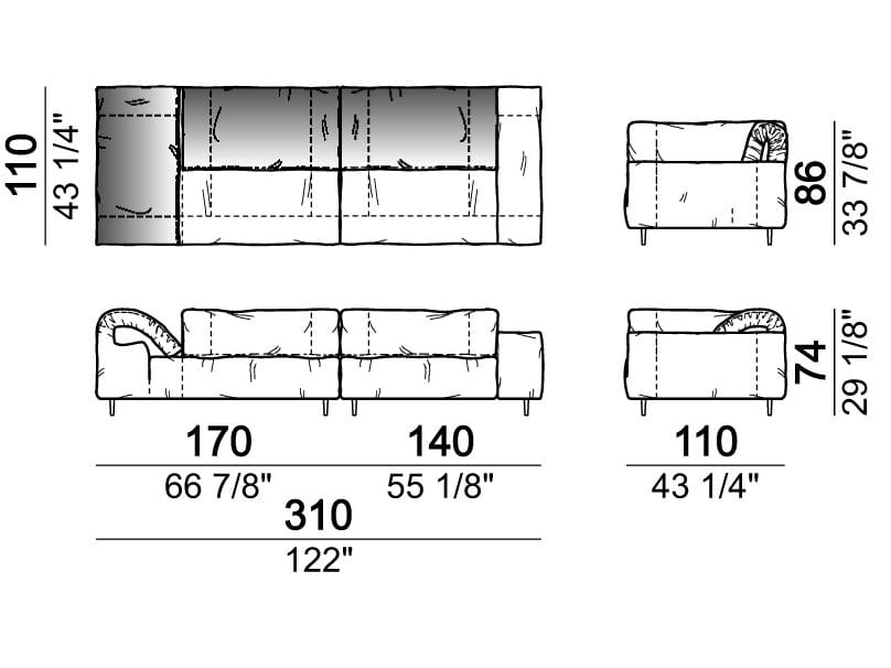 Секционный кожаный диван Arketipo CRAZY DIAMOND ARCH-00133462 - Вид №50