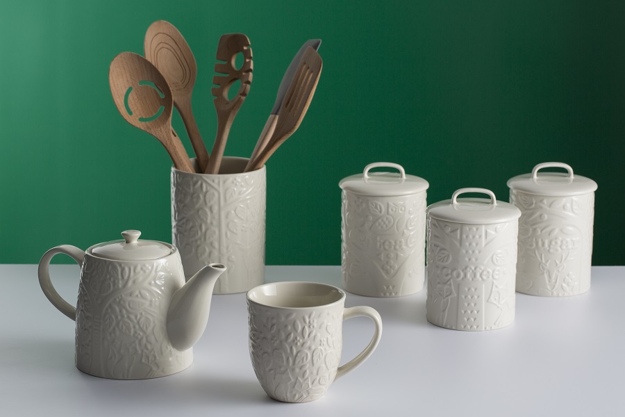 Банка с крышкой для кофе белая In the Forest MASON CASH  00-3871153 Белый  - Вид №1