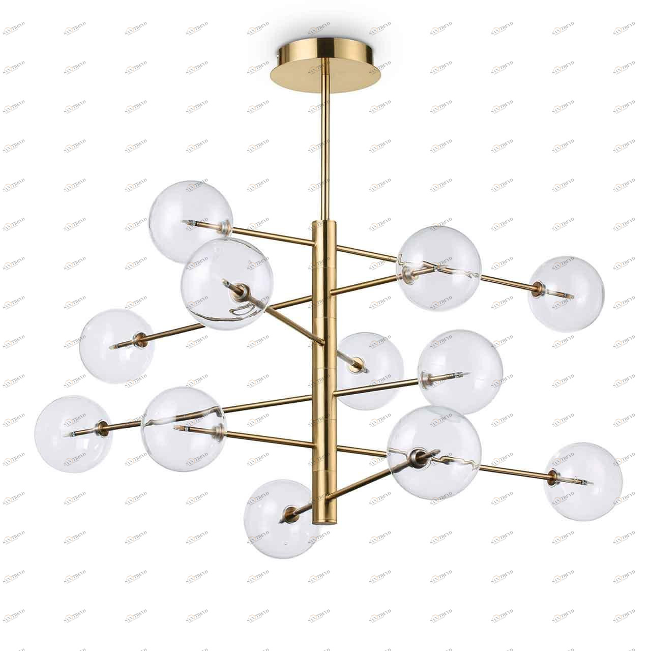 Подвесная люстра Ideal Lux Equinoxe SP12 Ottone Antico IDEAL LUX ДИЗАЙНЕРСКИЕ, EQUINOXE 313399 Латунь 