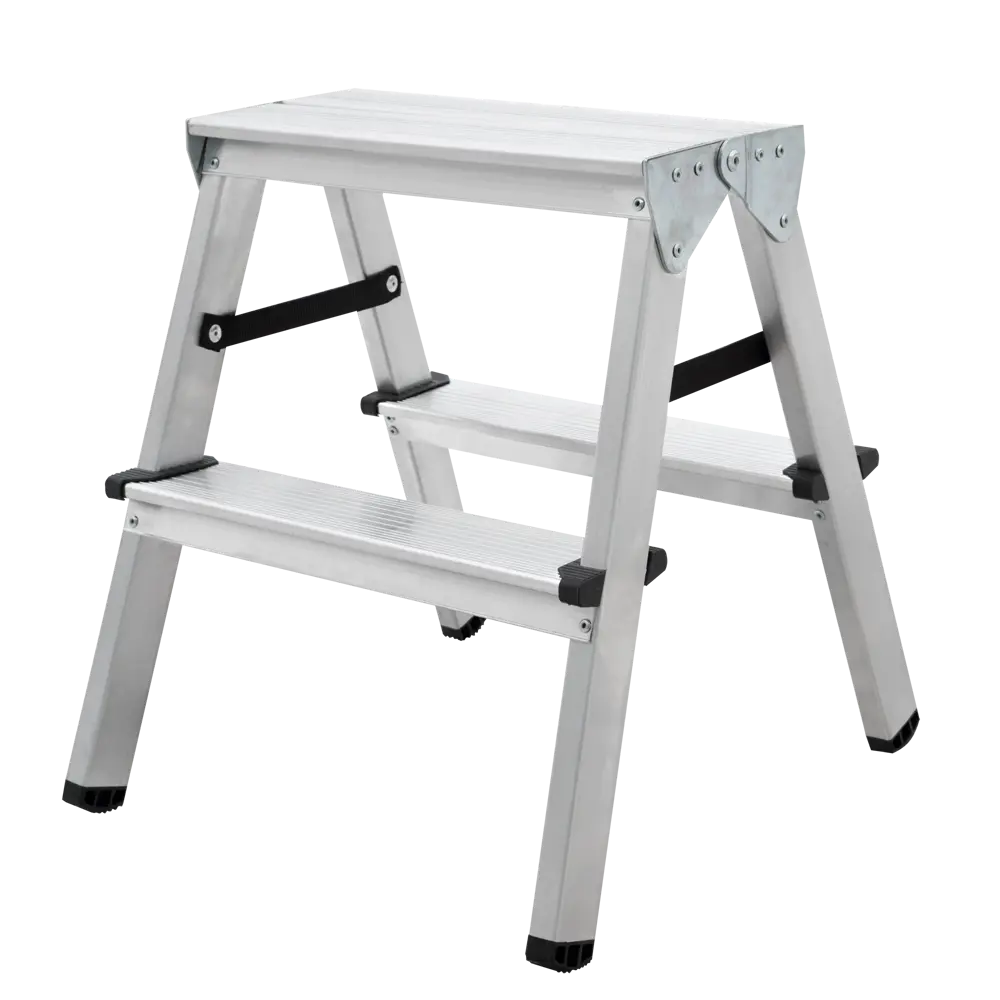 Стремянка двухсторонняя Новая Высота Kroft 1120 2 ступени алюминий STLM-2044049