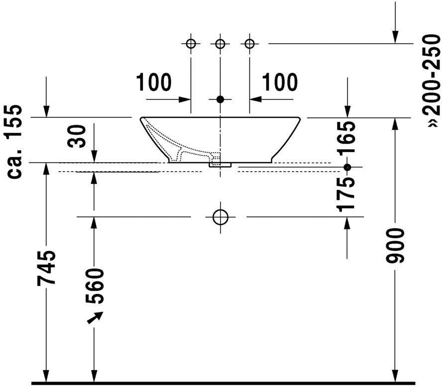 033452 Накладная раковина на столешницу  овальная Duravit Bacino - Вид №6