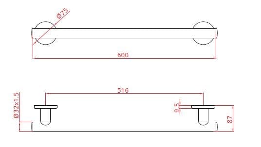 Хромированная ручка безопасности из нержавеющей стали Goman Leonardo Deluxe ARCH-00122531 - Вид №15
