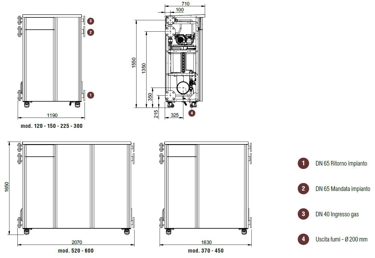 Конденсационный тепловой генератор с высокой модуляцией мощности на открытом воздухе Lamborghini CaloreClima TITAN ARCH-00006655 - Вид №1