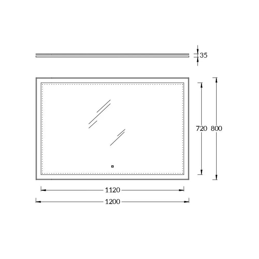 Зеркало универсальное Mi Plus с подсветкой 120x80 см цвет белый Santreyd STLM-2105164 - Вид №2