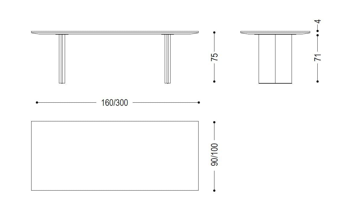 Прямоугольный стол из массива дерева Riva 1920 ReWood ARCH-00027180 - Вид №6