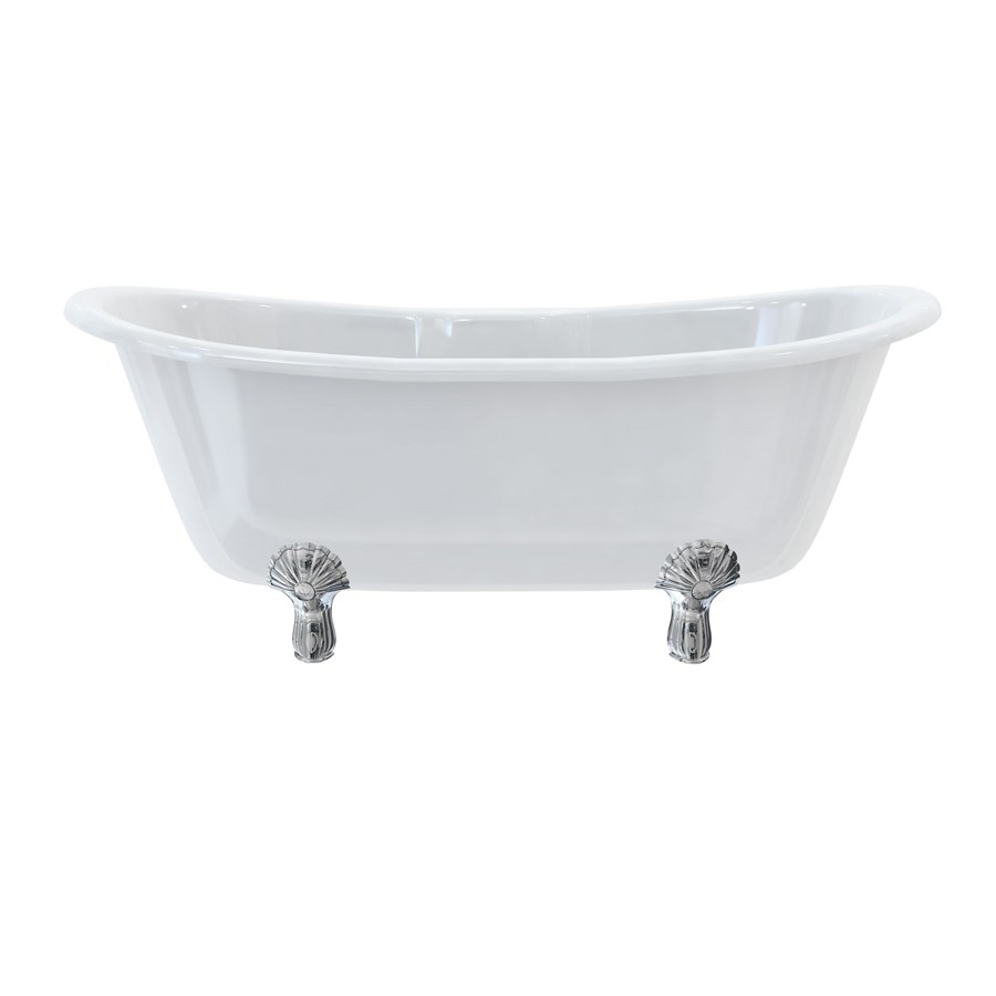 Burlington Двухсторонняя ванна Bateau с роскошными ножками с ножками Luxury Claw в белом цвете T10F L1W  - Вид №3