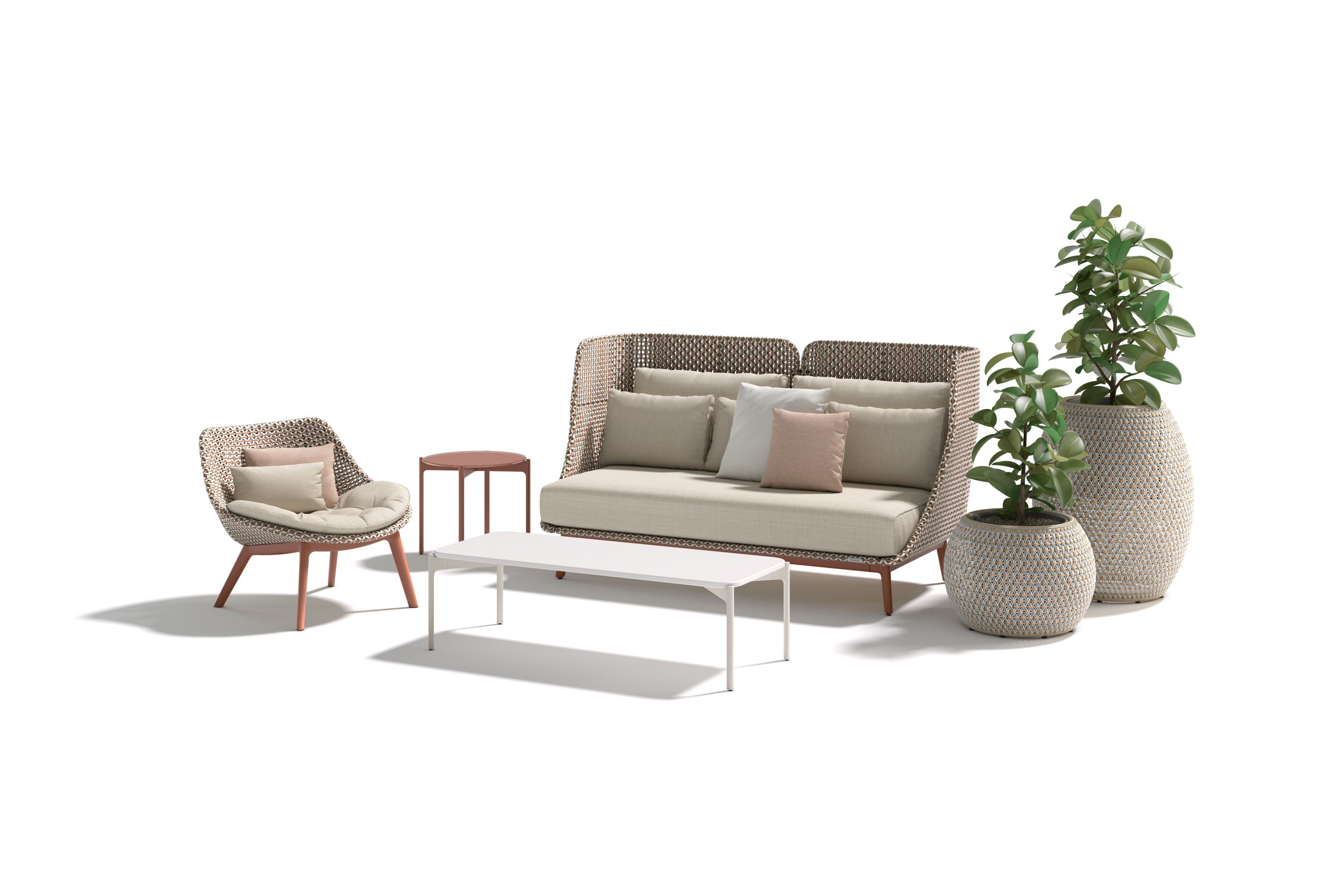 Алюминиевый прямоугольный садовый столик с порошковым покрытием с керамическим материалом DEDON IZON ARCH-00042396 - Вид №2