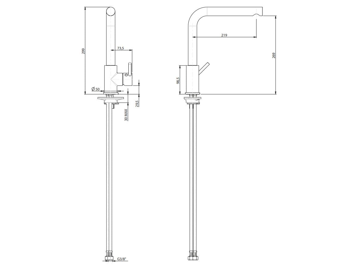Смеситель для кухни с поворотным изливом Rubinetterie Frattini Pepe XL ARCH-00137394 - Вид №2