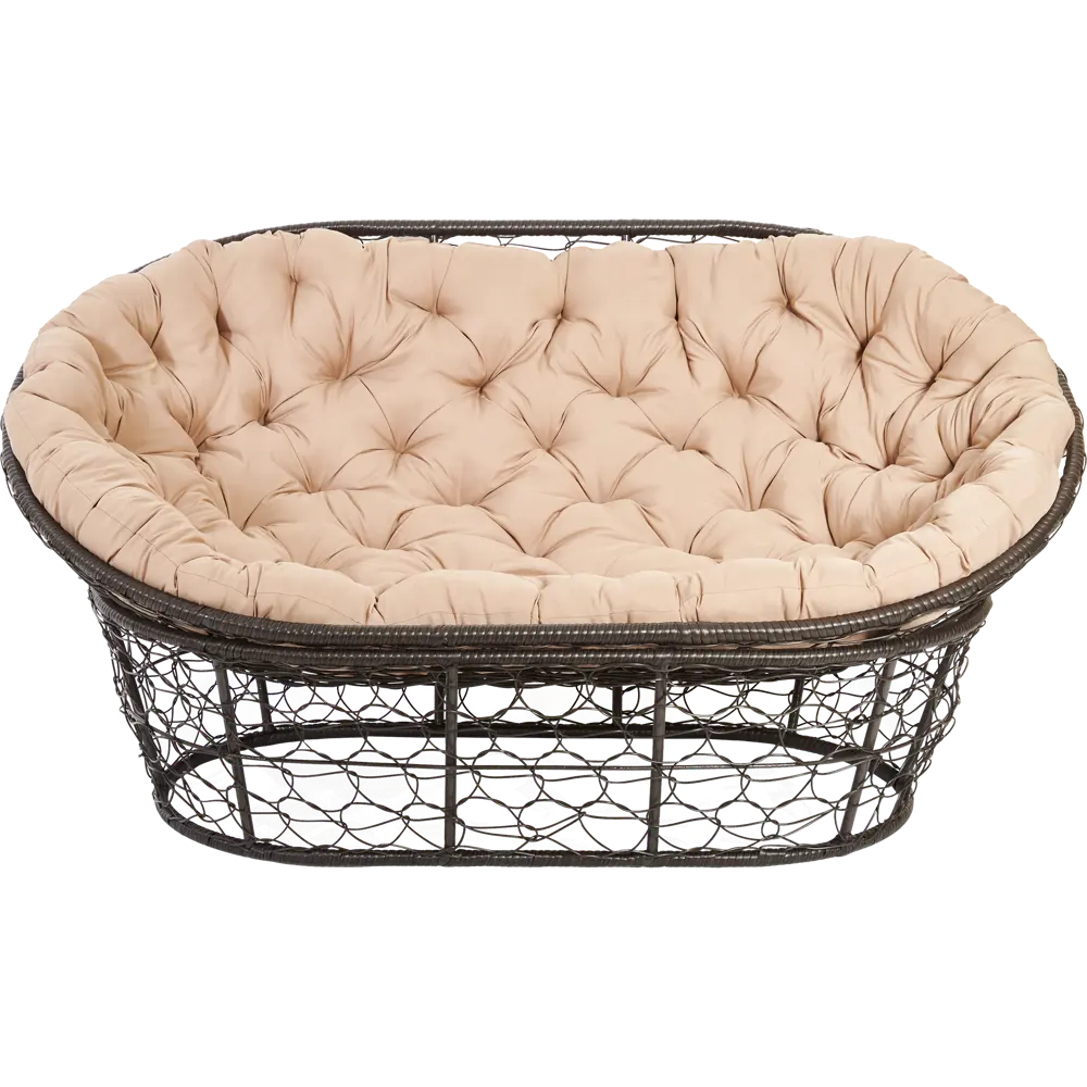 Диван садовый Greengard Малага с подушкой 60x104x165 см искусственный ротанг бежевый ДВМ STLM-2014470 - Вид №2