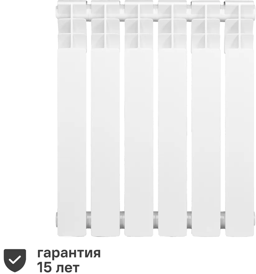 82735981 Радиатор секционный Monlan RU Bimetal 500/80 6 секций боковое подключение биметалл белый STLM-0035062