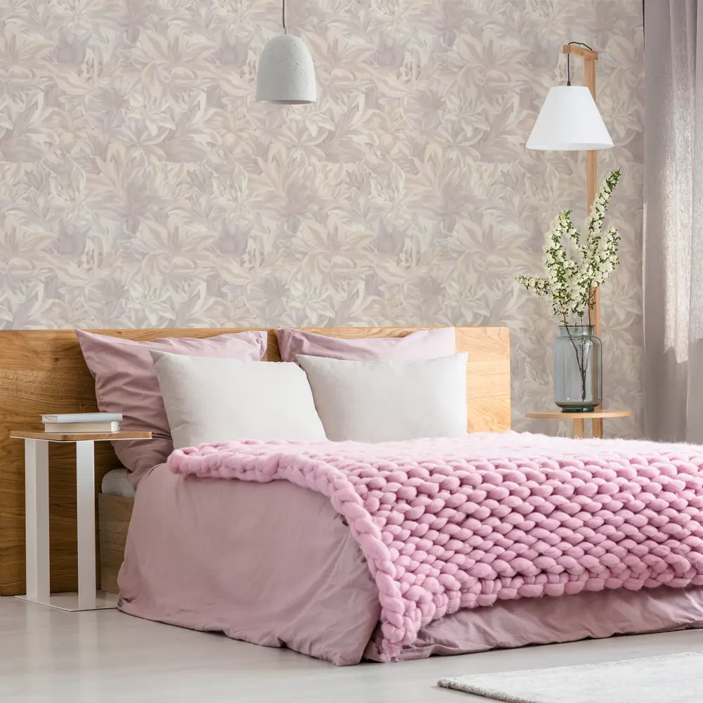 Обои флизелиновые OVK Desing Лилии бежевые 1.06 м 10212-02 82637398 STLM-2032747 OVK DESIGN - Вид №4