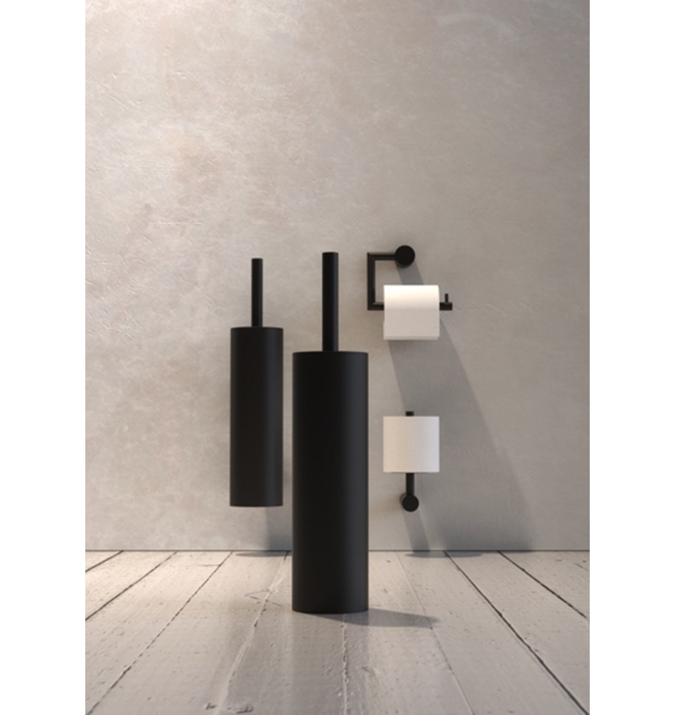 FROST Ершик для унитаза 1, напольный » черный Нержавеющая сталь Черный N1910-B  - Вид №3