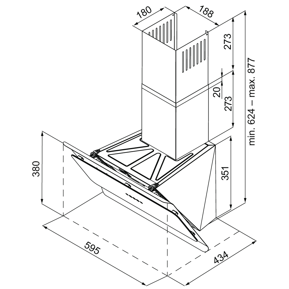 9054735 Вытяжка наклонная KRONA URAN 600 DN 4S белый/серебристый STDN-0149973 - Вид №13