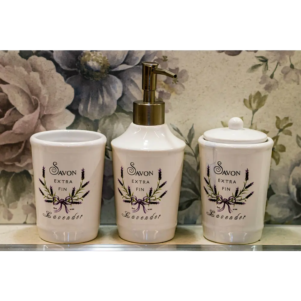 Баночка Lavender, керамика, цвет белый 15900520 STLM-2123659 Santreyd - Вид №1