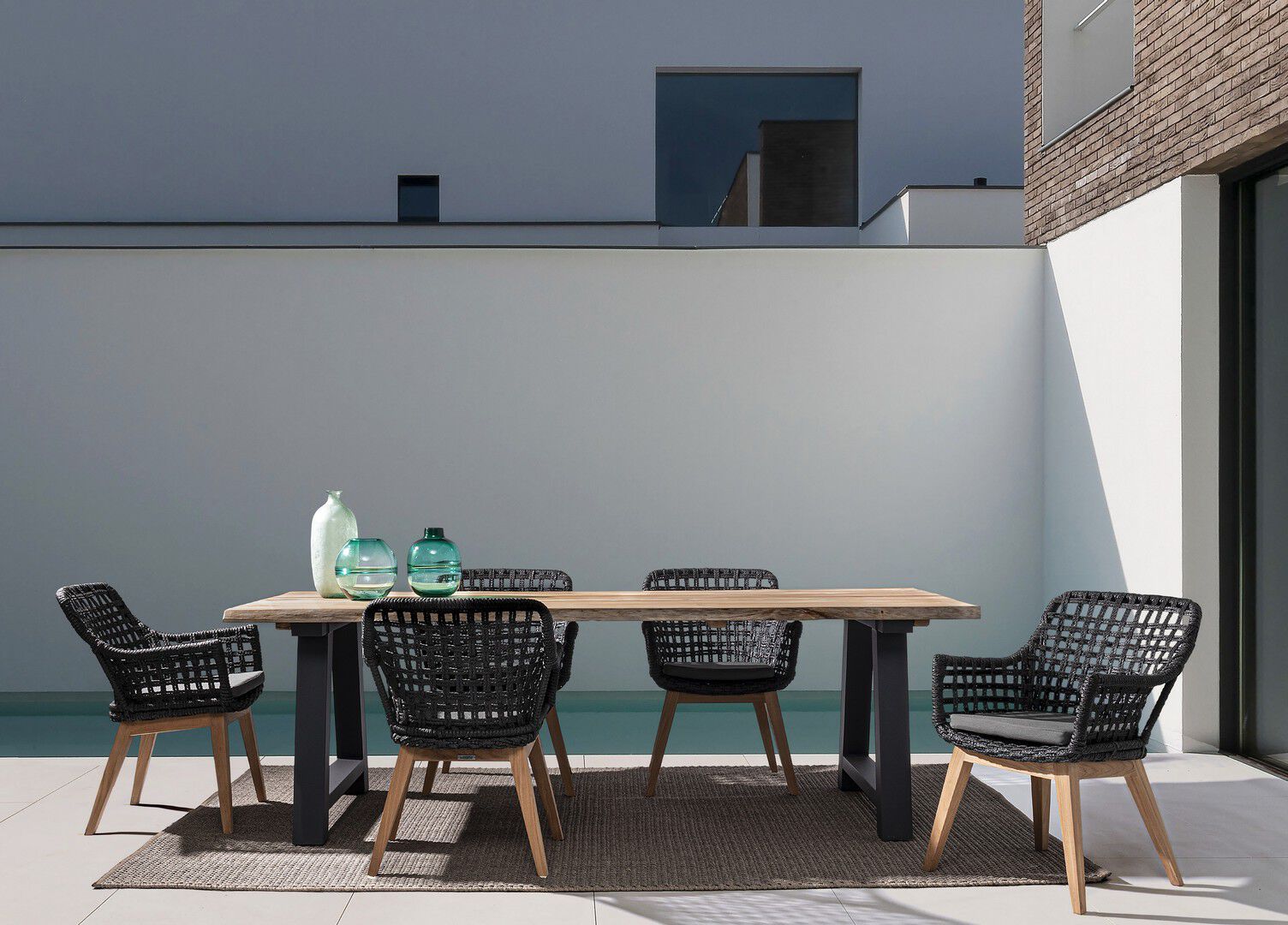 Прямоугольный стол из тикового дерева и алюминия BIZZOTTO ROLLAND ARCH-00106308