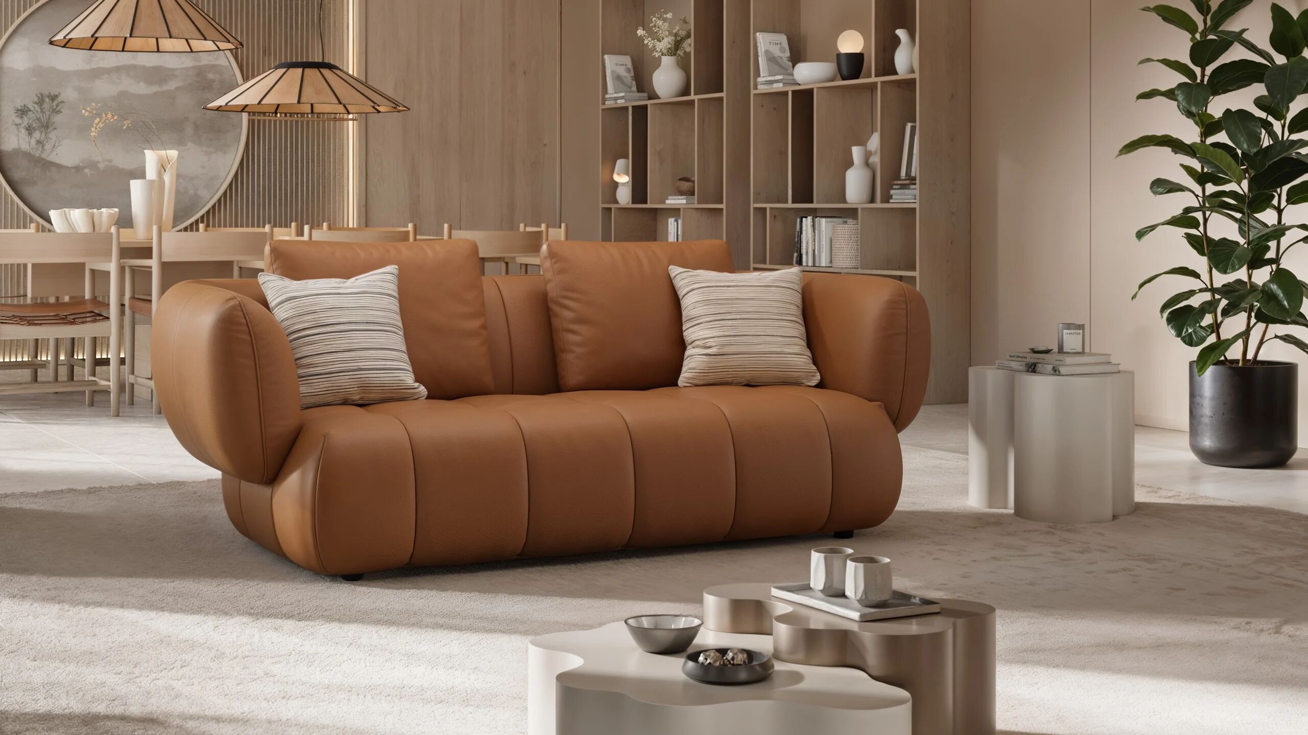 2-местный кожаный линейный диван Sofanella море ARCH-00108137 - Вид №10