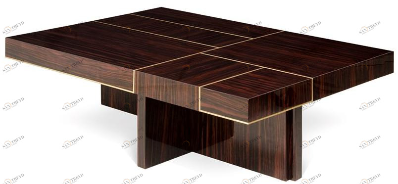 JOSÉ LEITE DE CASTRO Низкий прямоугольный журнальный столик из черного дерева  13012178 