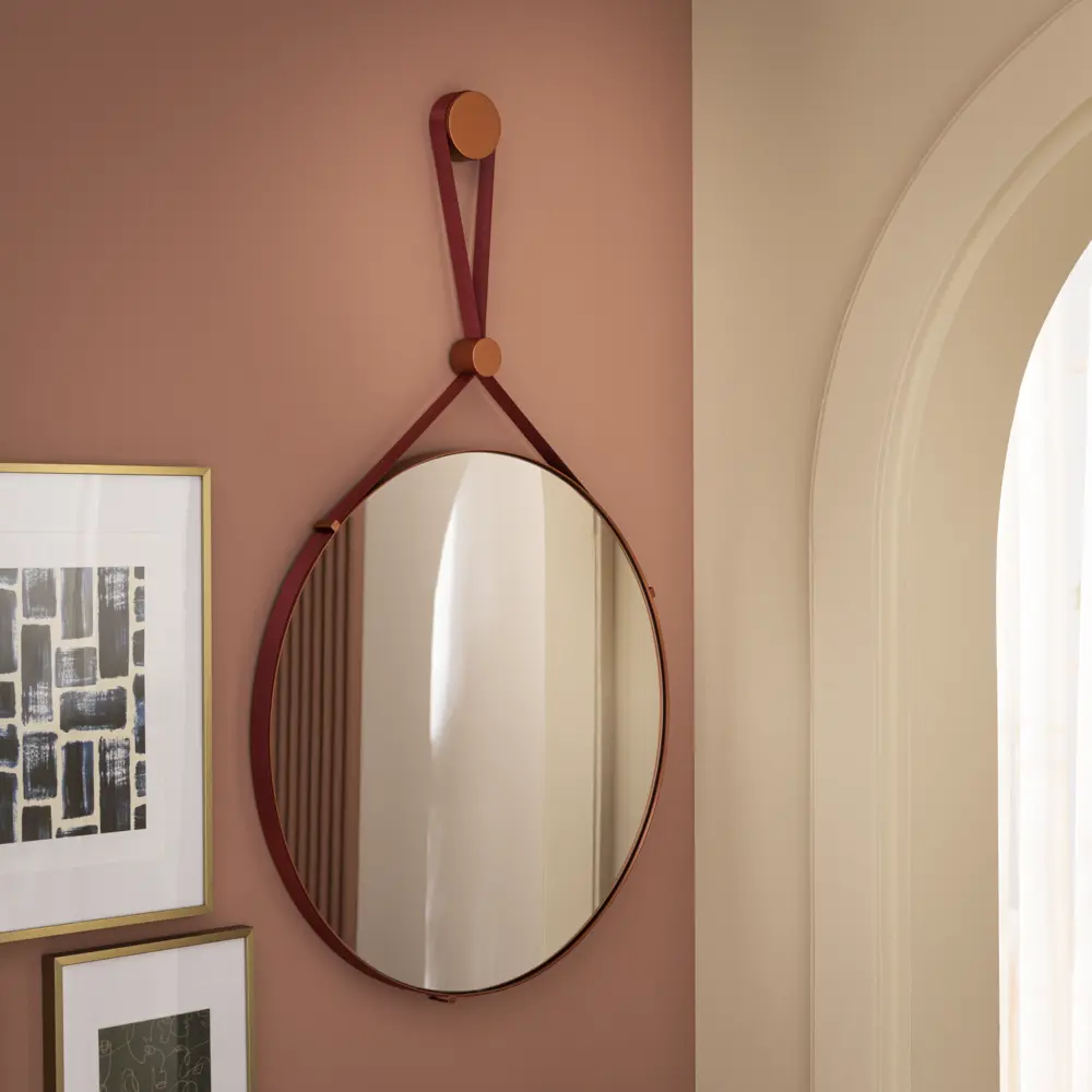 Зеркало Inspire Chana Copper круглое в медной раме 55 см 86484831 STLM-1473894