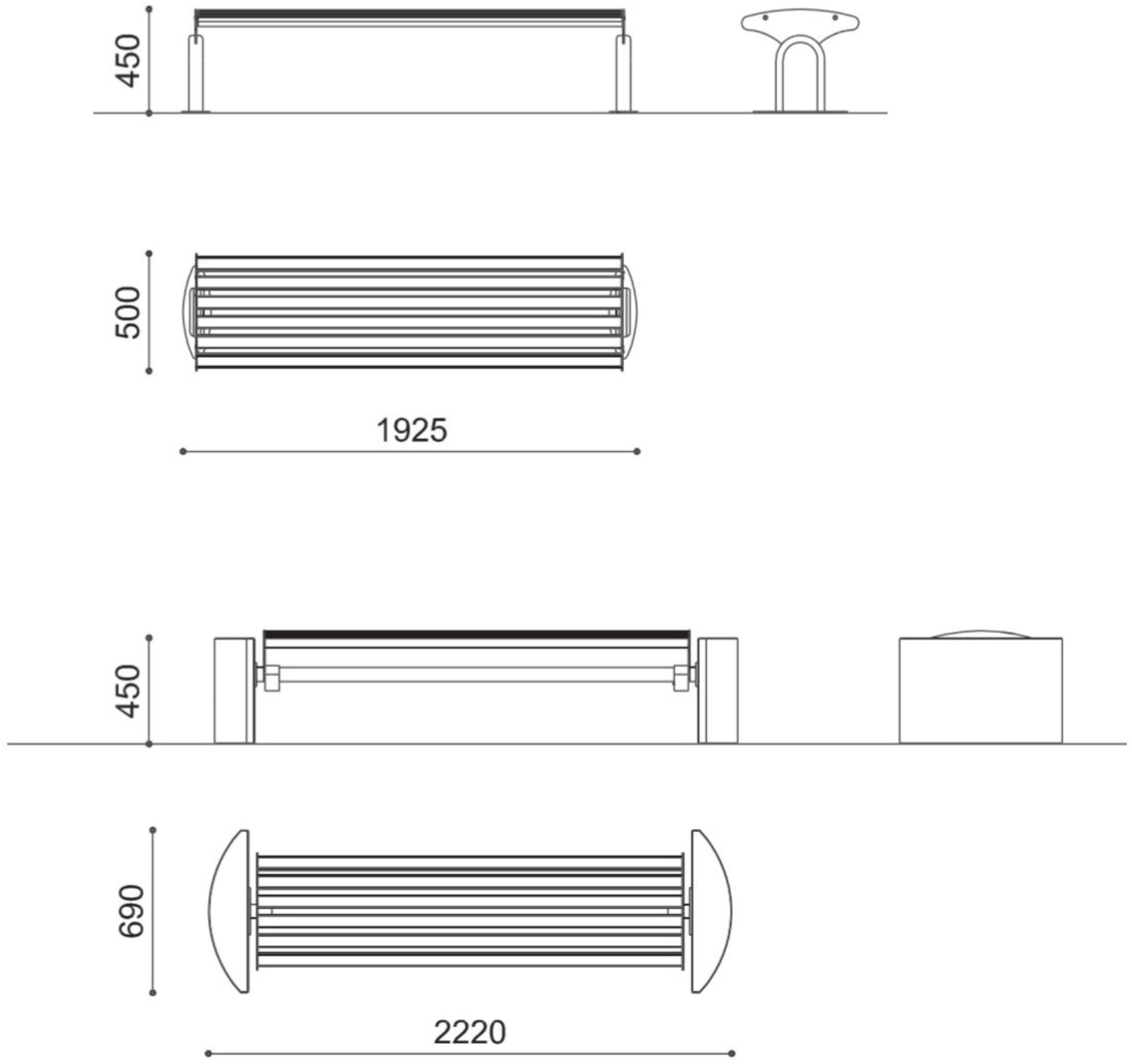 City Design Деревянная скамейка без спинки Taurus Taurus cpw,taurus pw - Вид №1