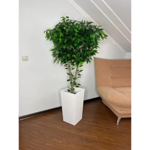 91415321 Искусственный фикус в белом ротанге 160 см STLM-0958340
