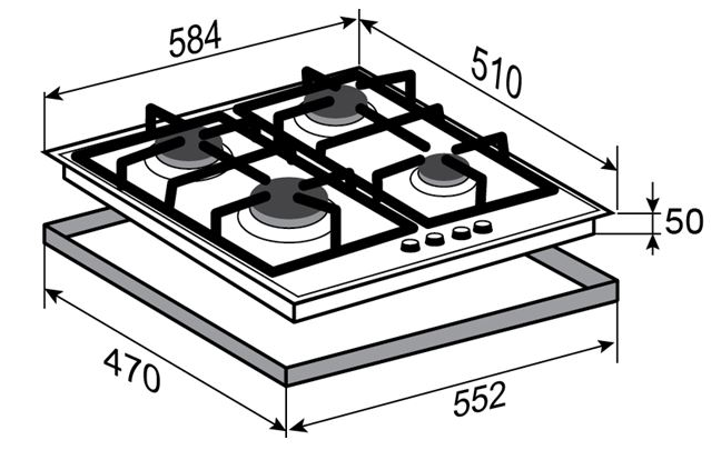 1146798 Газовая варочная поверхность Zigmund & Shtain MN 175.61 B STDN-0113566 - Вид №8