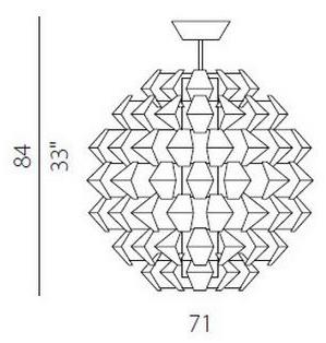 PANZERI Подвесной светильник из металла Agave L 3101 - Вид №6