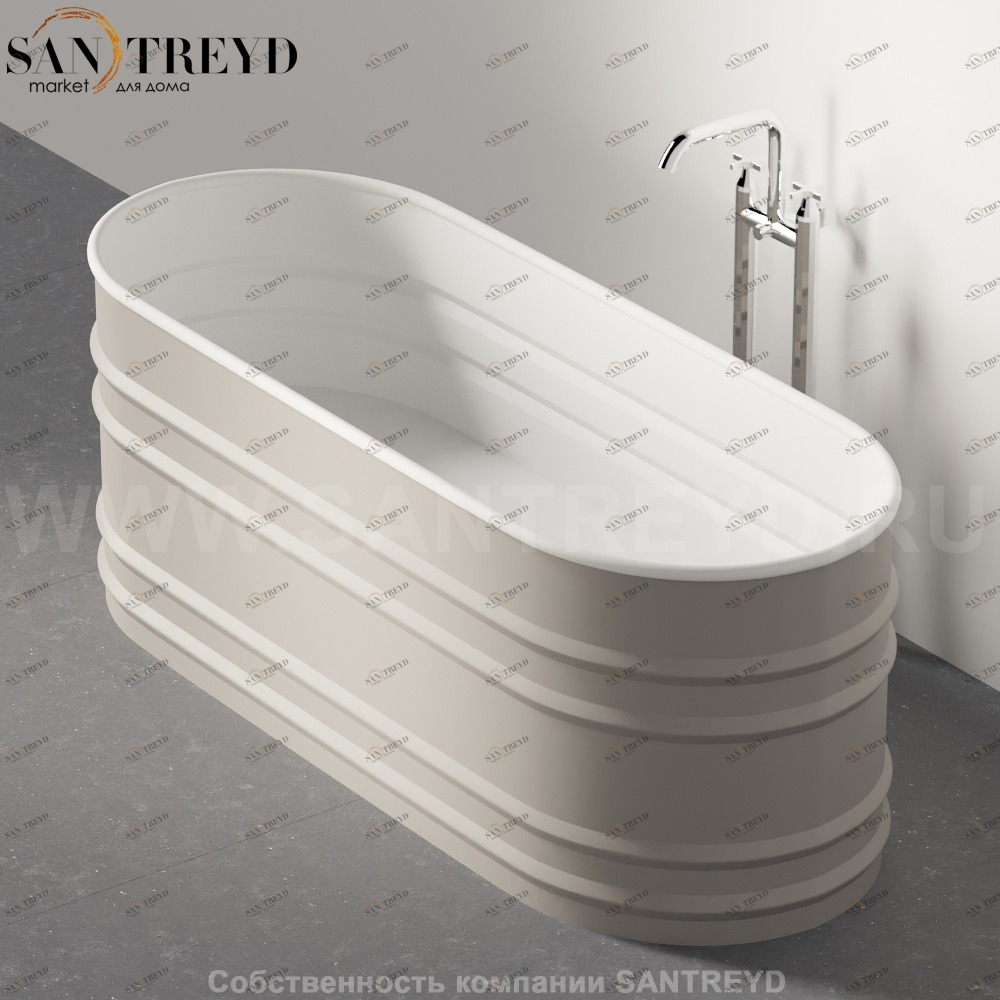 Ванна свободностоящая VIEQUES стальная серая Agape AVAS0911ZL