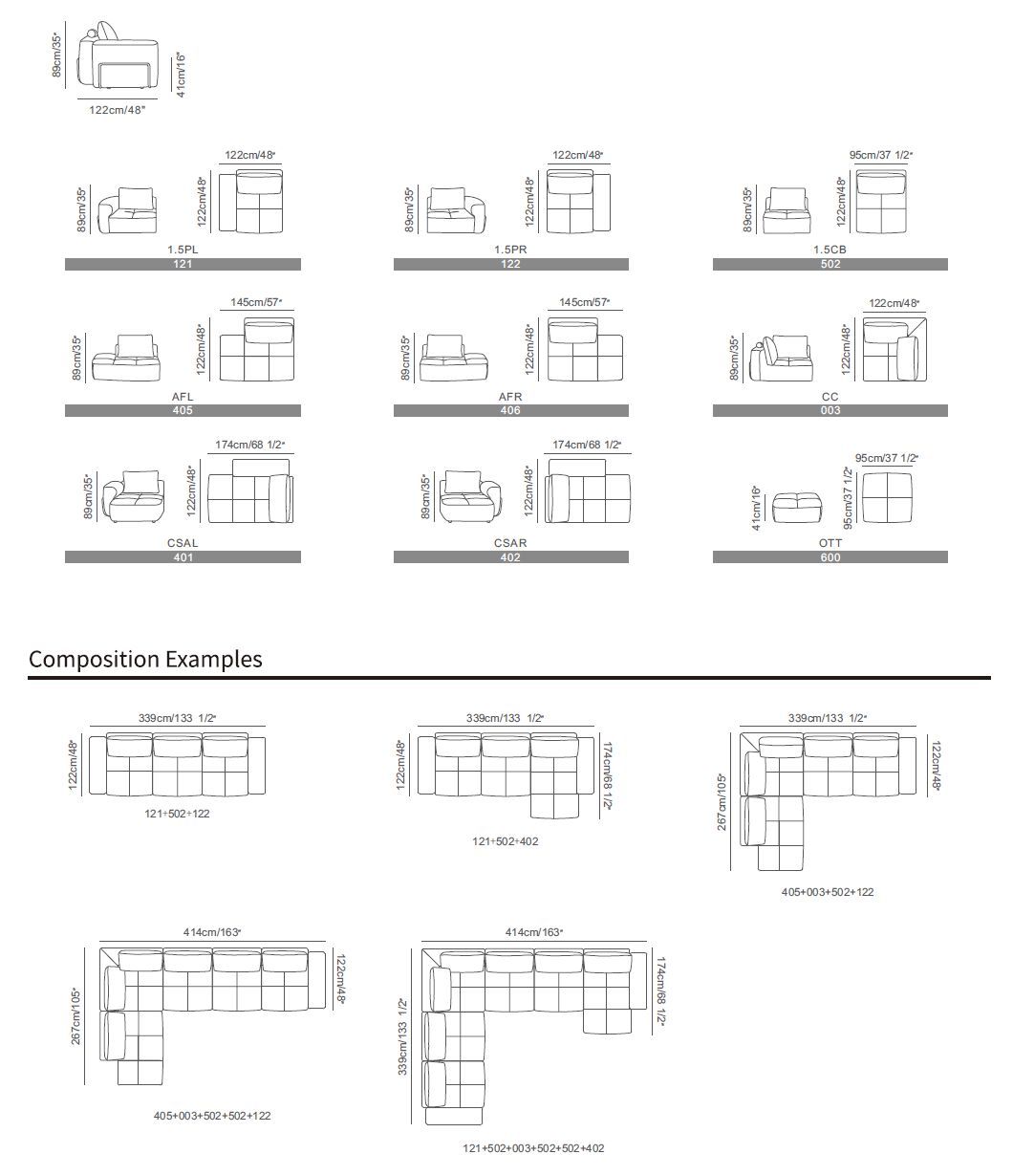 Угловой диван из ткани CAMPO DE' FIORI CDF841 ARCH-00137787 - Вид №14