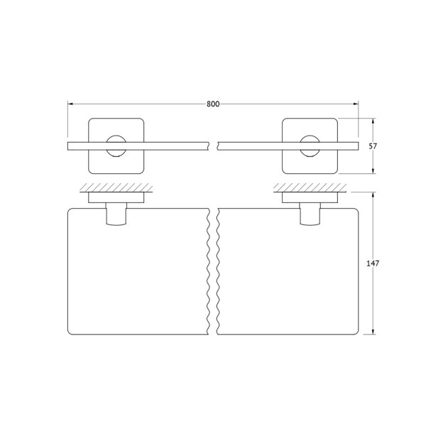 Полка прямая с держателями 80 см Ellux AVANTGARDE AVA 033-C06 sun-id-561865 - Вид №1