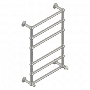 A1L-TWT6H1 Полотенцесушитель Традиционный, 6 перекладин, 625 мм x 925 мм, водяной, с 1 декоративной крестовой рукояткой Thg-paris Amboise с красной яшмой Матовый никель