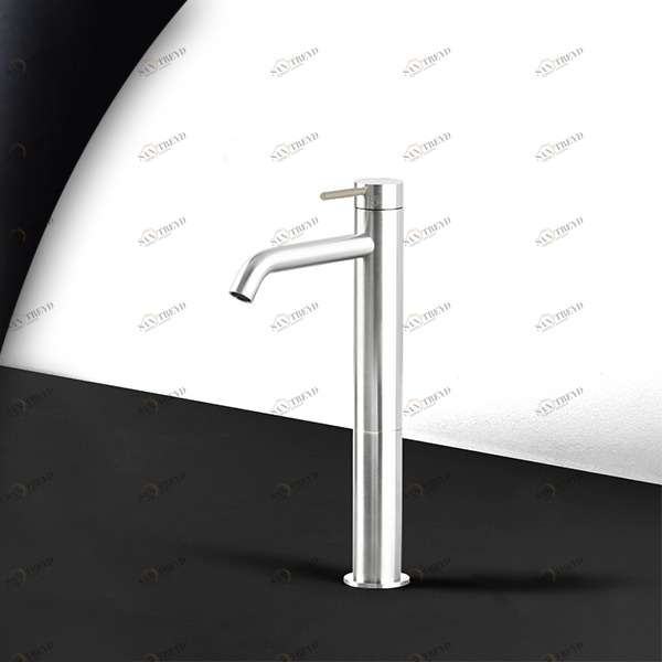 Смеситель для раковины сталь глянцевая с бежевой ручкой Toki Radomonte TKI3LCIL18