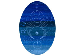 Овальный ковер ручной работы с рисунком из шерсти