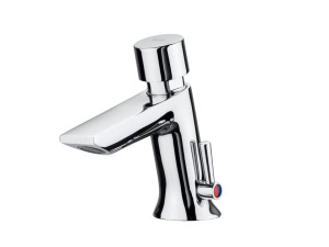 Металлический смеситель для раковины с ограничителем расхода