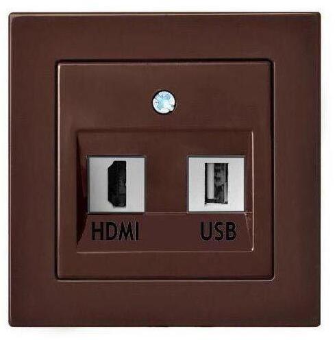 28-156 Розетка HDMI/USB Liregus Epsilon коричневый