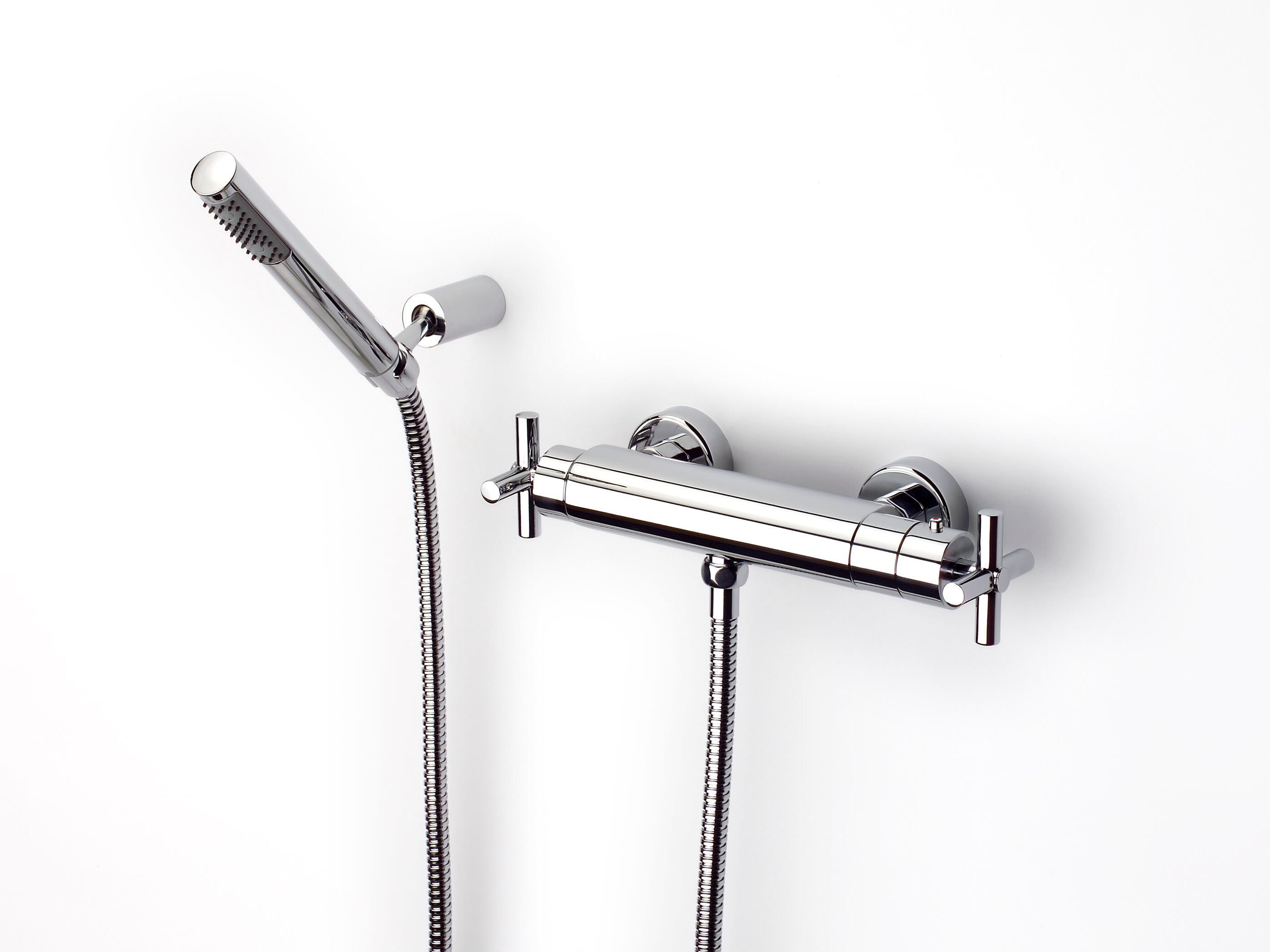 Хромированный латунный термостатический смеситель для душа с 3 отверстиями Roca лофт ARCH-00144923