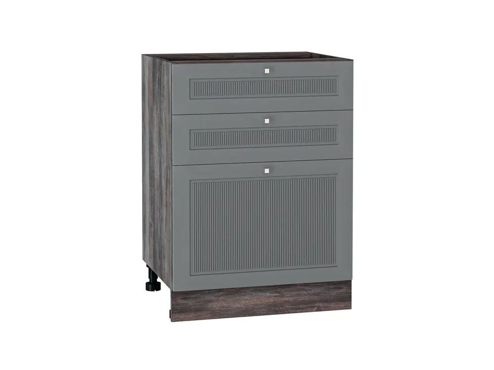 91395614 Напольный шкаф Сурская Мебель Моцарт 60x81.60x47.80 см 3 ящика МДФ цвет кальяри/монблан STLM-0877576