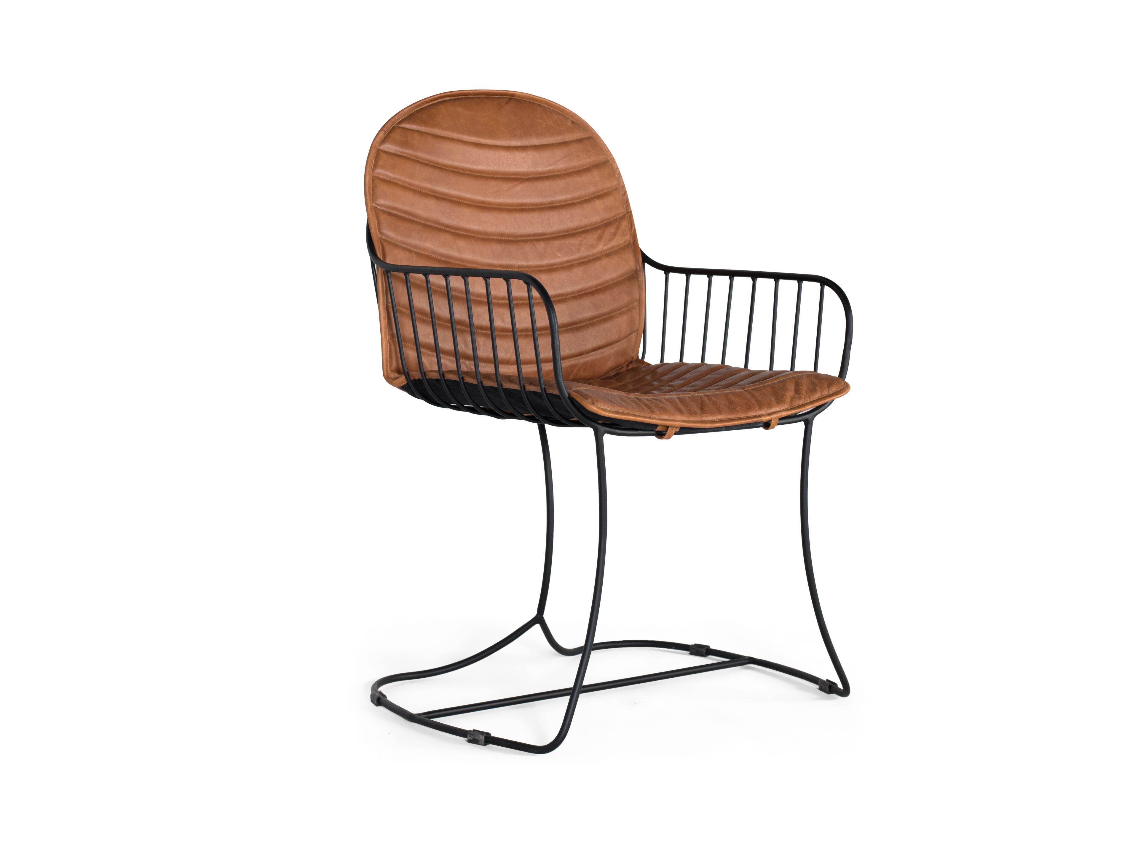 Кожаный стул с подлокотниками Giner y Colomer 1414 ARCH-00107353