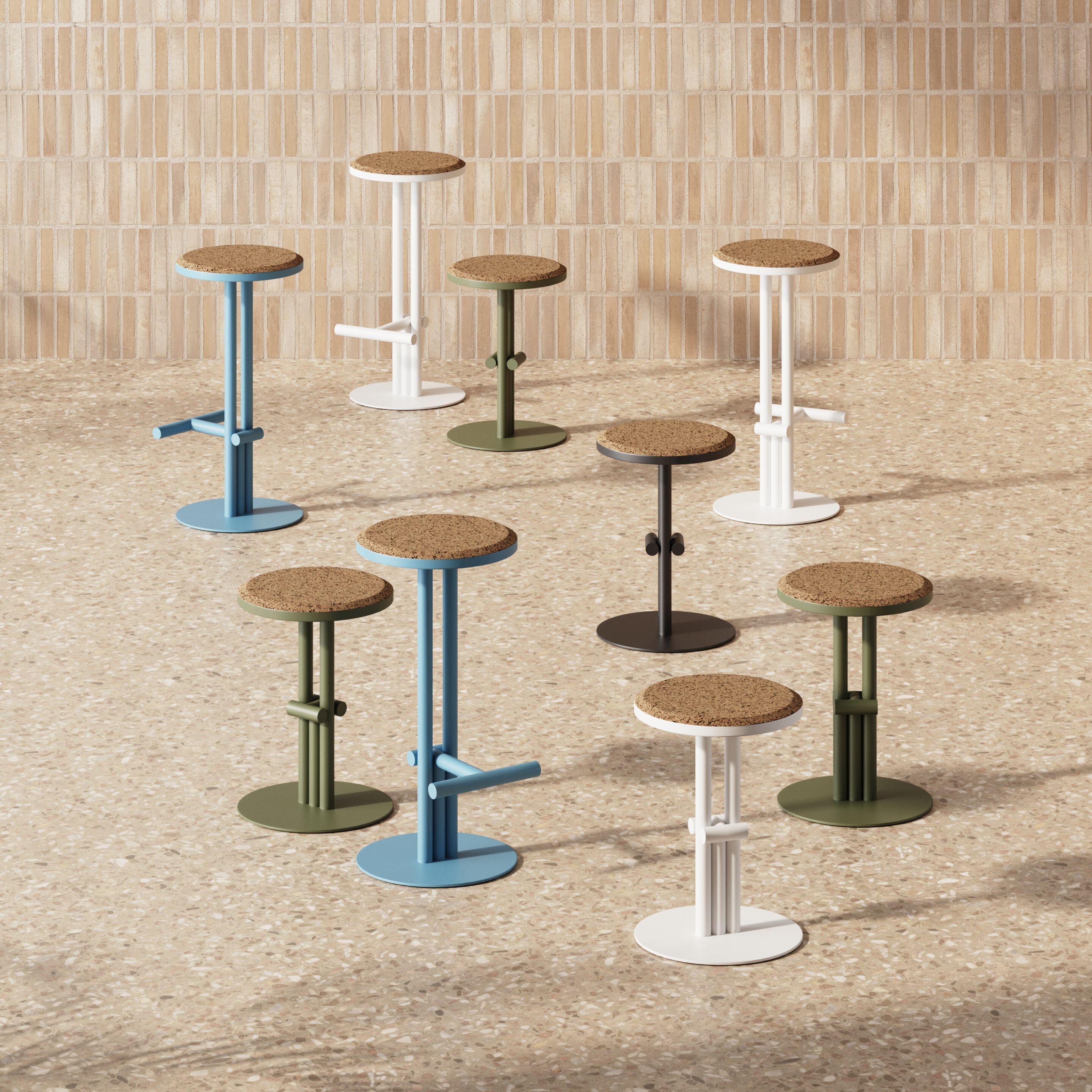 Стальной и пробковый низкий садовый стул Joyf точка ARCH-00127150 - Вид №1