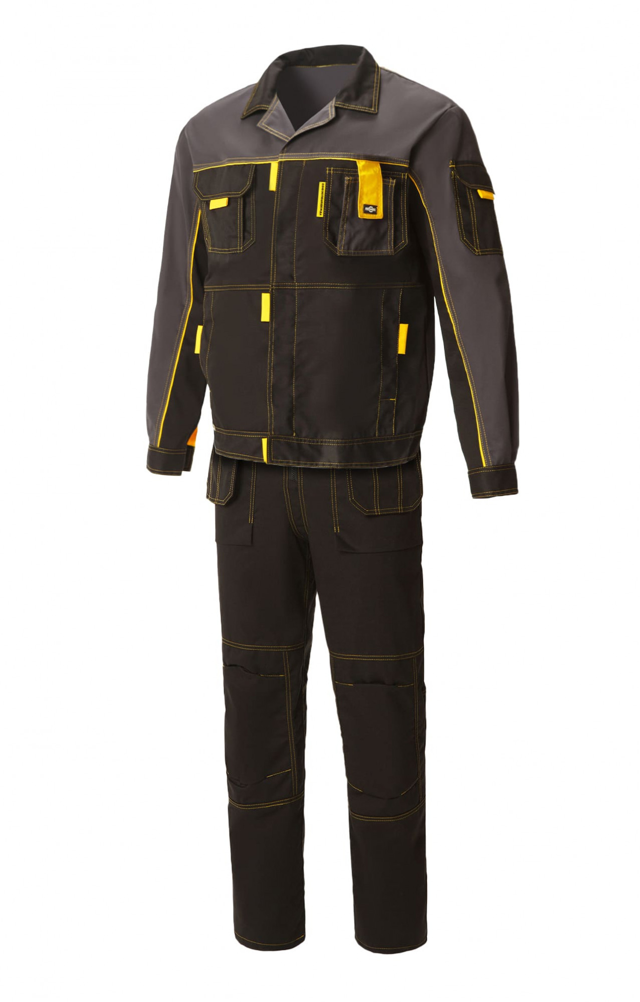 4956830 Костюм "Профессионал-2" черный-графит-желтый GENESIS  Летняя спецодежда  размер 52-54/182-188 