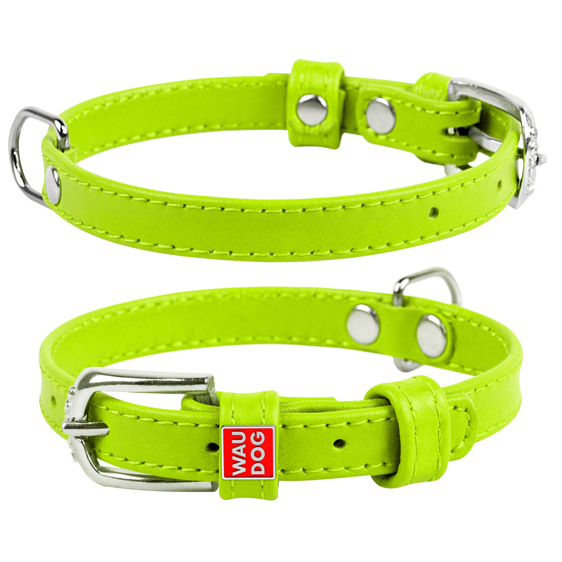 ПР0053776 Ошейник для собак Waudog Glamour без украшений (ширина 25мм, длина 38-49см) зелёный COLLAR  - Вид №1