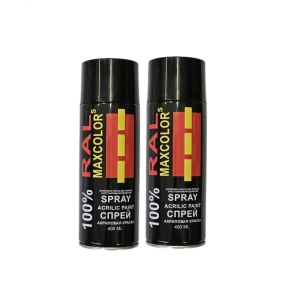 91999078 Краска аэрозольная Maxcolors Ral 9005 2шт глянцевый цвет чёрный 0.8 л 2 шт STLM-1372551