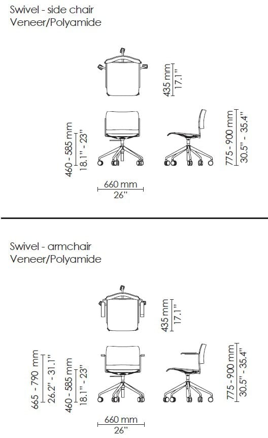 Поворотный операционный офисный стул с подлокотниками Howe 40/4 ARCH-00082346 - Вид №4
