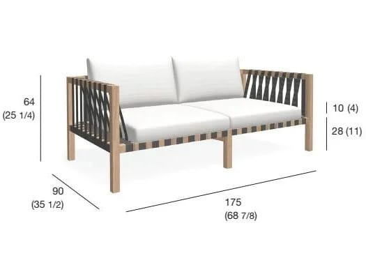 2-местный ТИК садовый диван RODA ARCH-00004649
