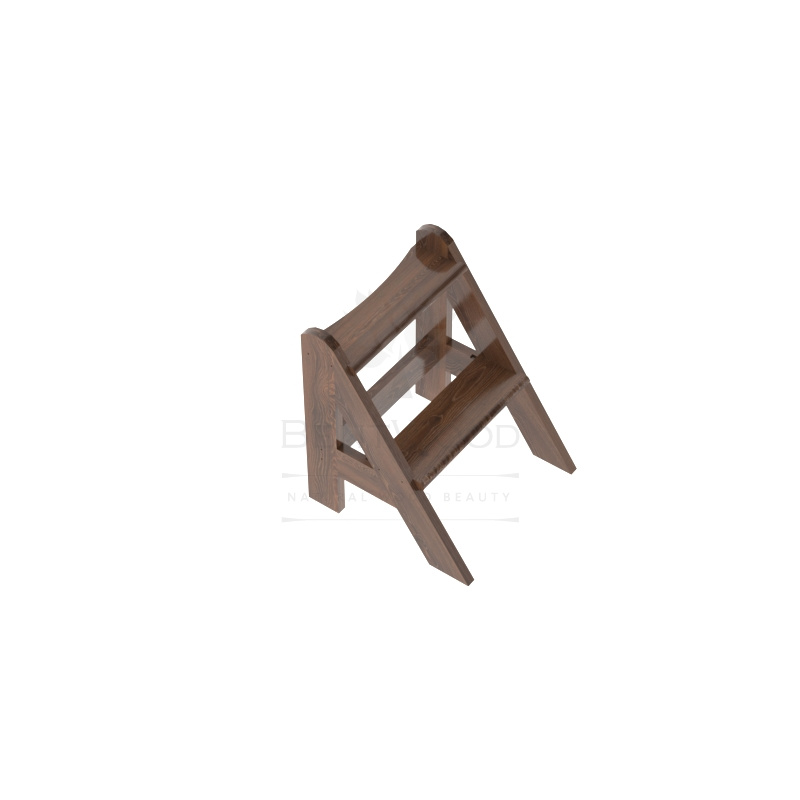 2038 Лесенка для купели 2 ступени из дуба мореная Alyarus  - Вид №1