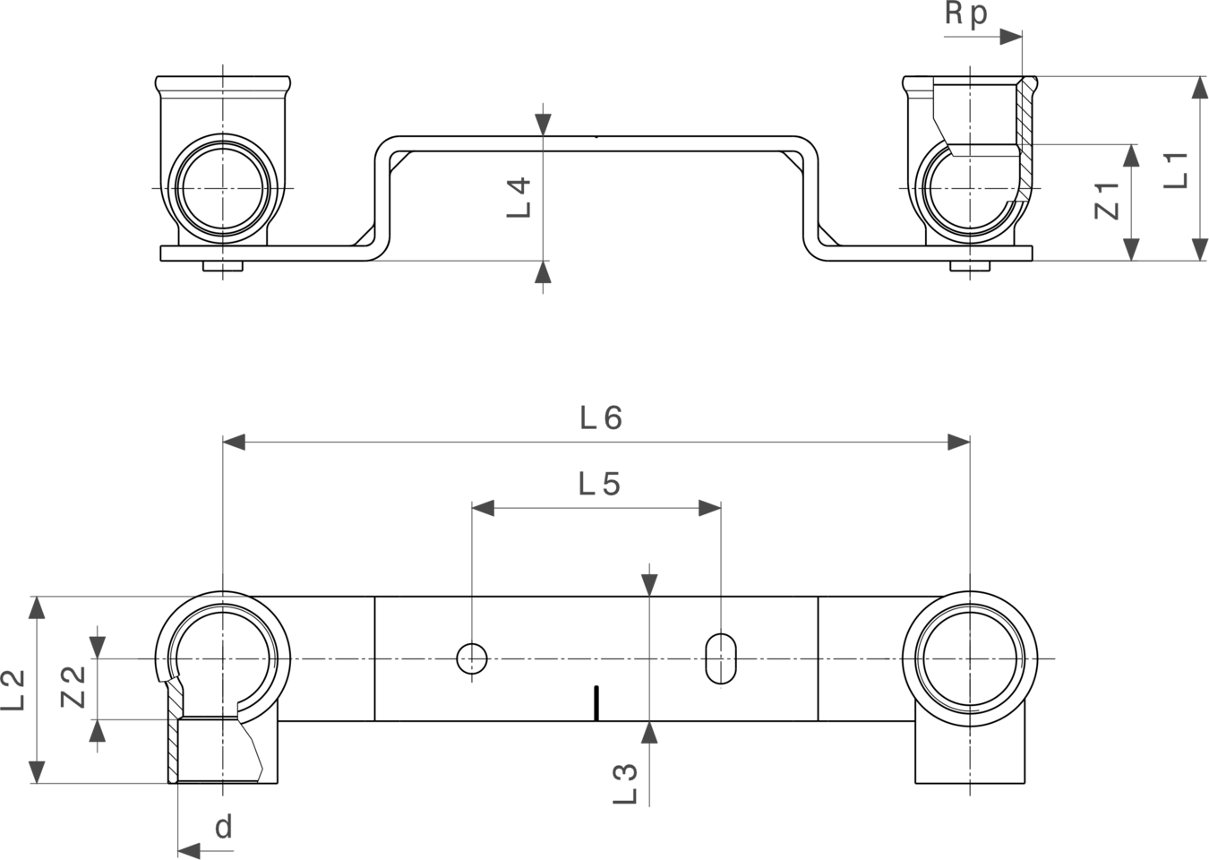105 990 Модель 94476EX Трубопроводные системы  Фитинги для пайки  Монтажные узлы Santreyd  - Вид №3